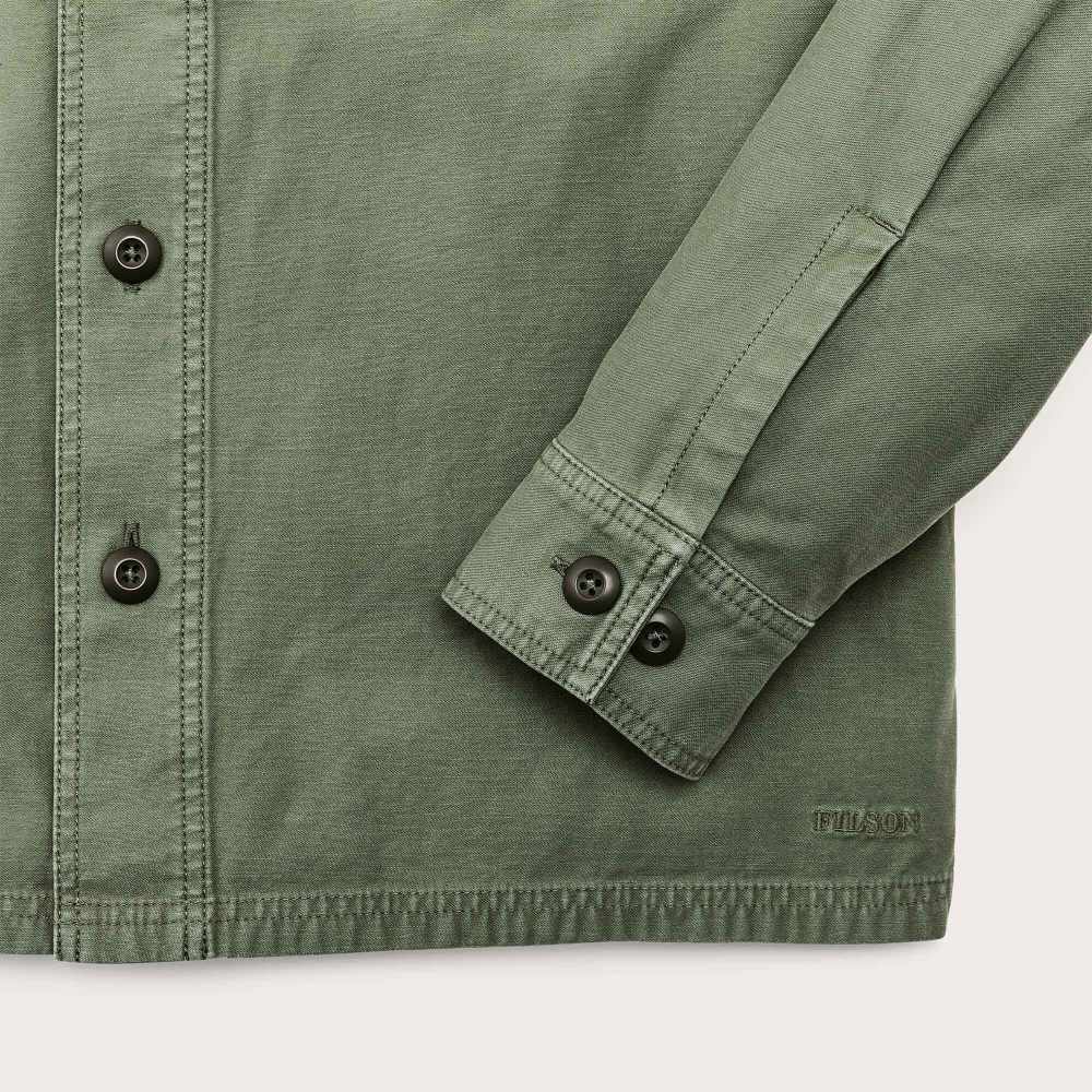 filson field jac shirt washed fatigue green