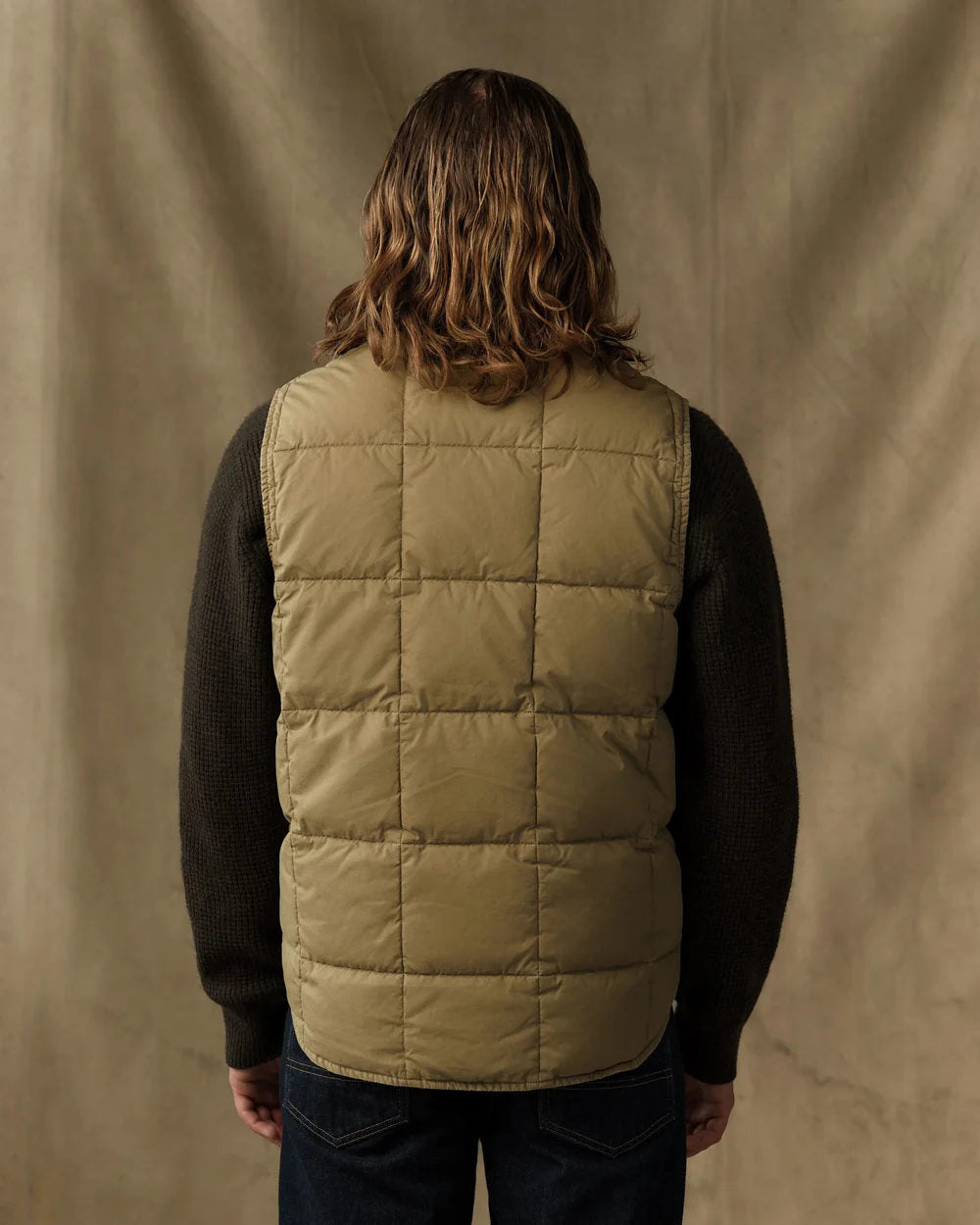 filson heritage cotton down vest light brown