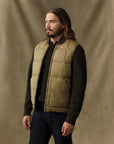 filson heritage cotton down vest light brown