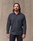 filson lightweight alaskan guide shirt indigo ticking stripe