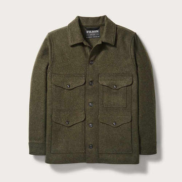 filson mackinaw wool cruiser jacket forest green