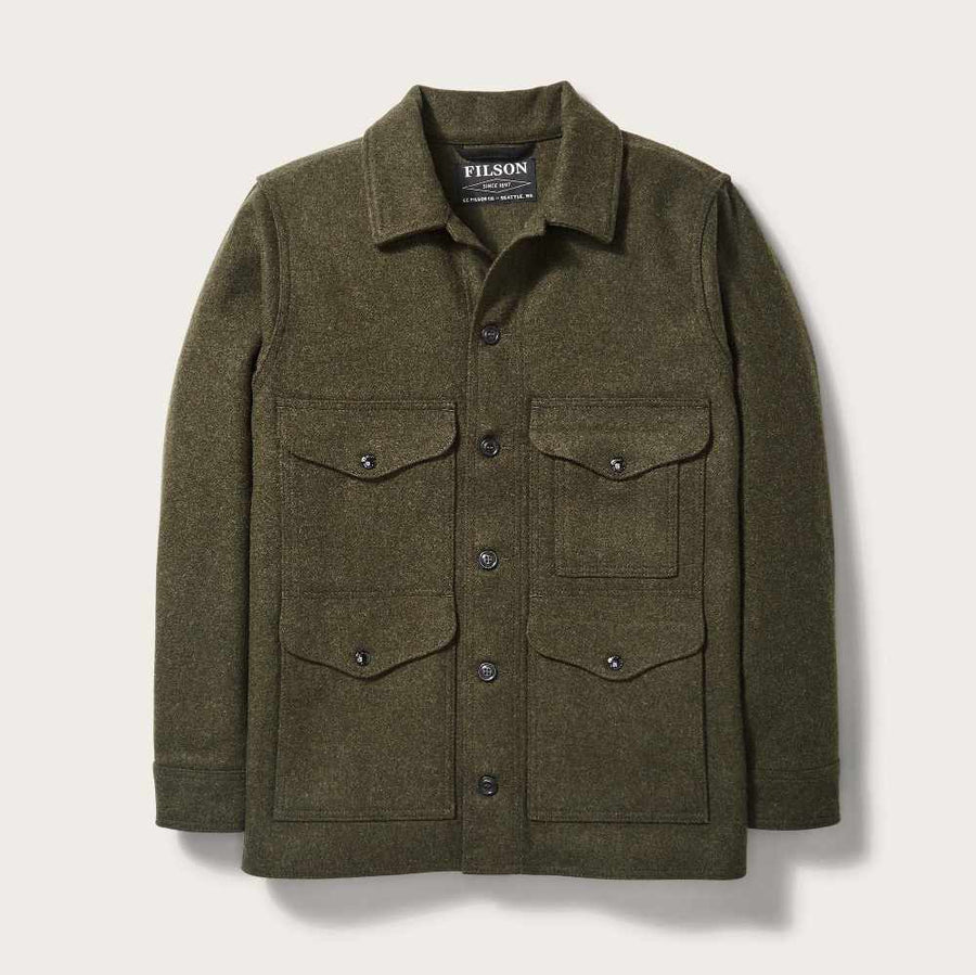 filson mackinaw wool cruiser jacket forest green