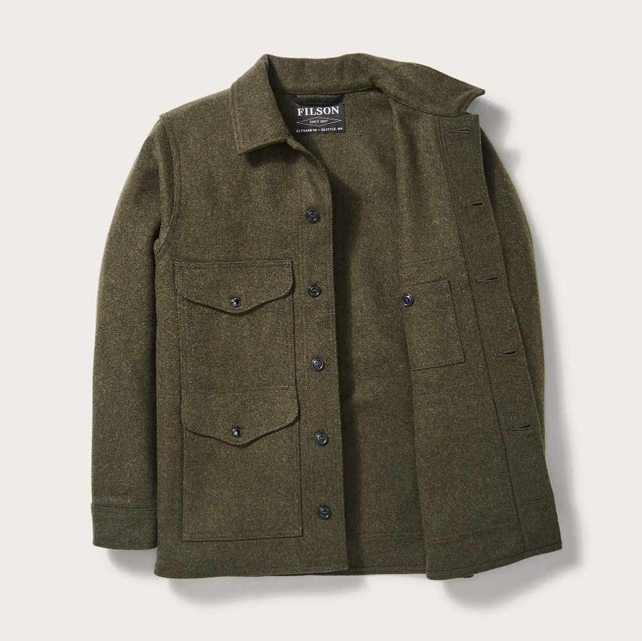 filson mackinaw wool cruiser jacket forest green