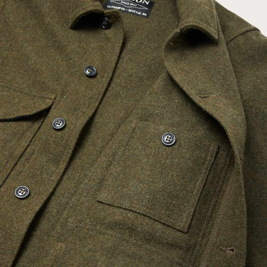 filson mackinaw wool cruiser jacket forest green