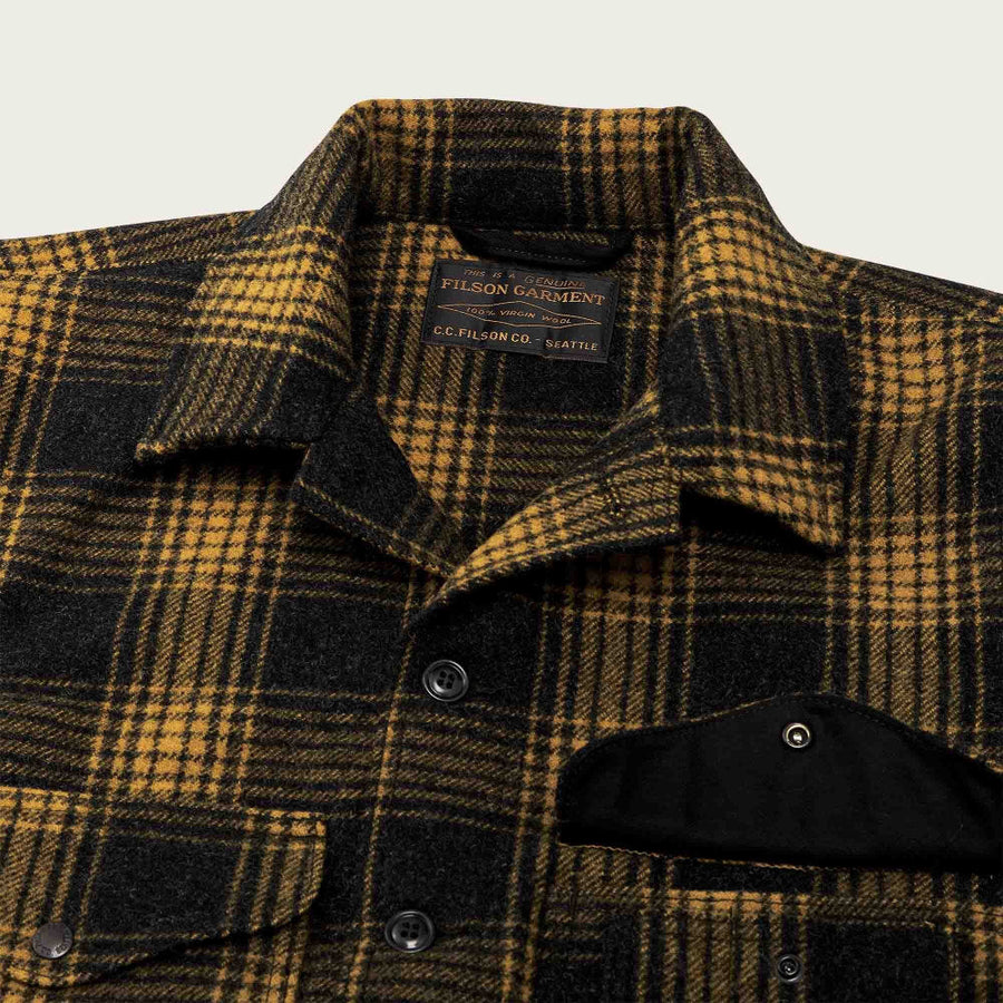 filson mackinaw wool cruiser jacket gold ochre ombre
