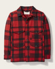 filson mackinaw wool cruiser jacket red black plaid