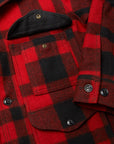 filson mackinaw wool cruiser jacket red black plaid