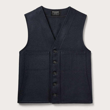 filson mackinaw wool vest navy