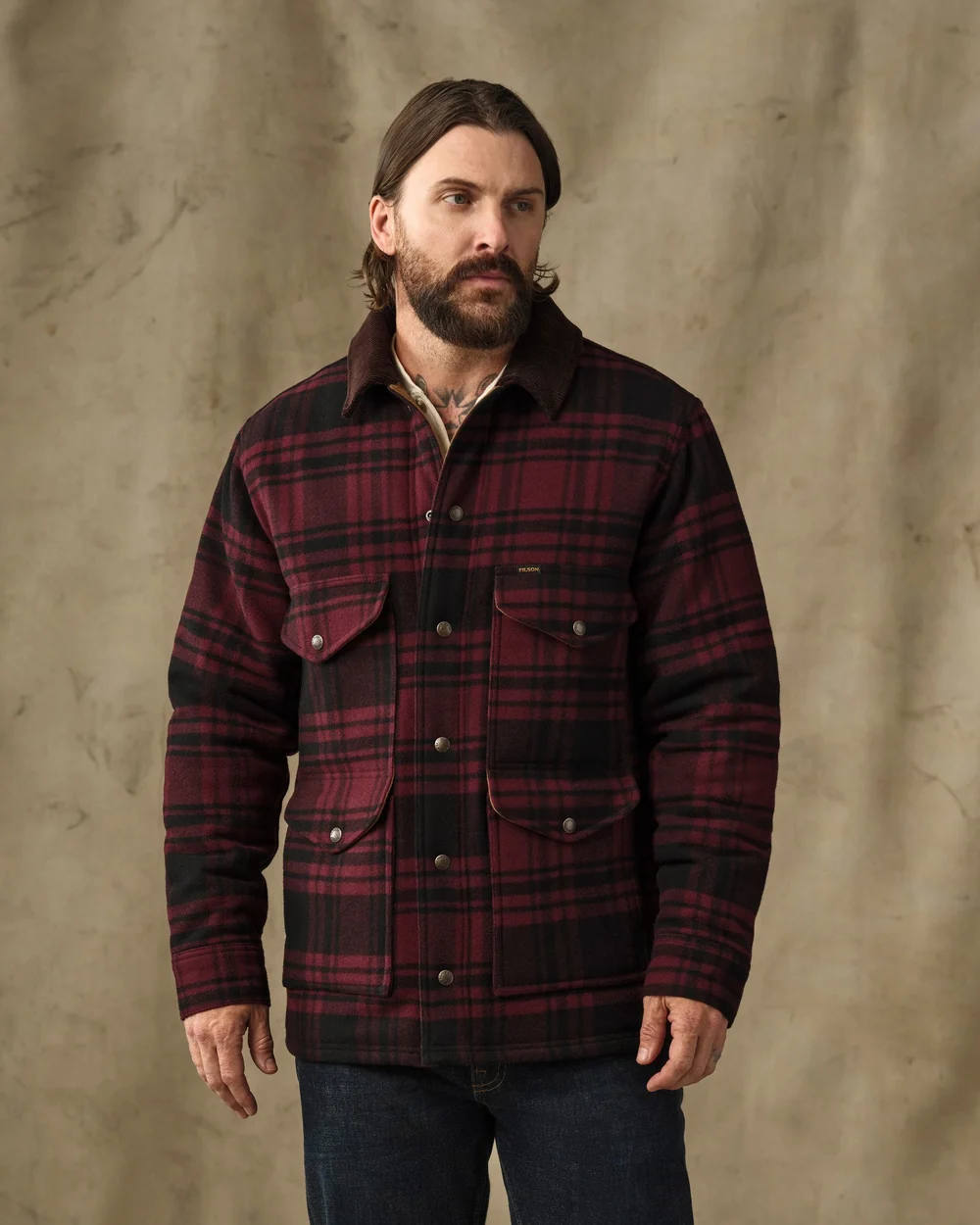filson spokane insultaed cruiser jacket port black plaid