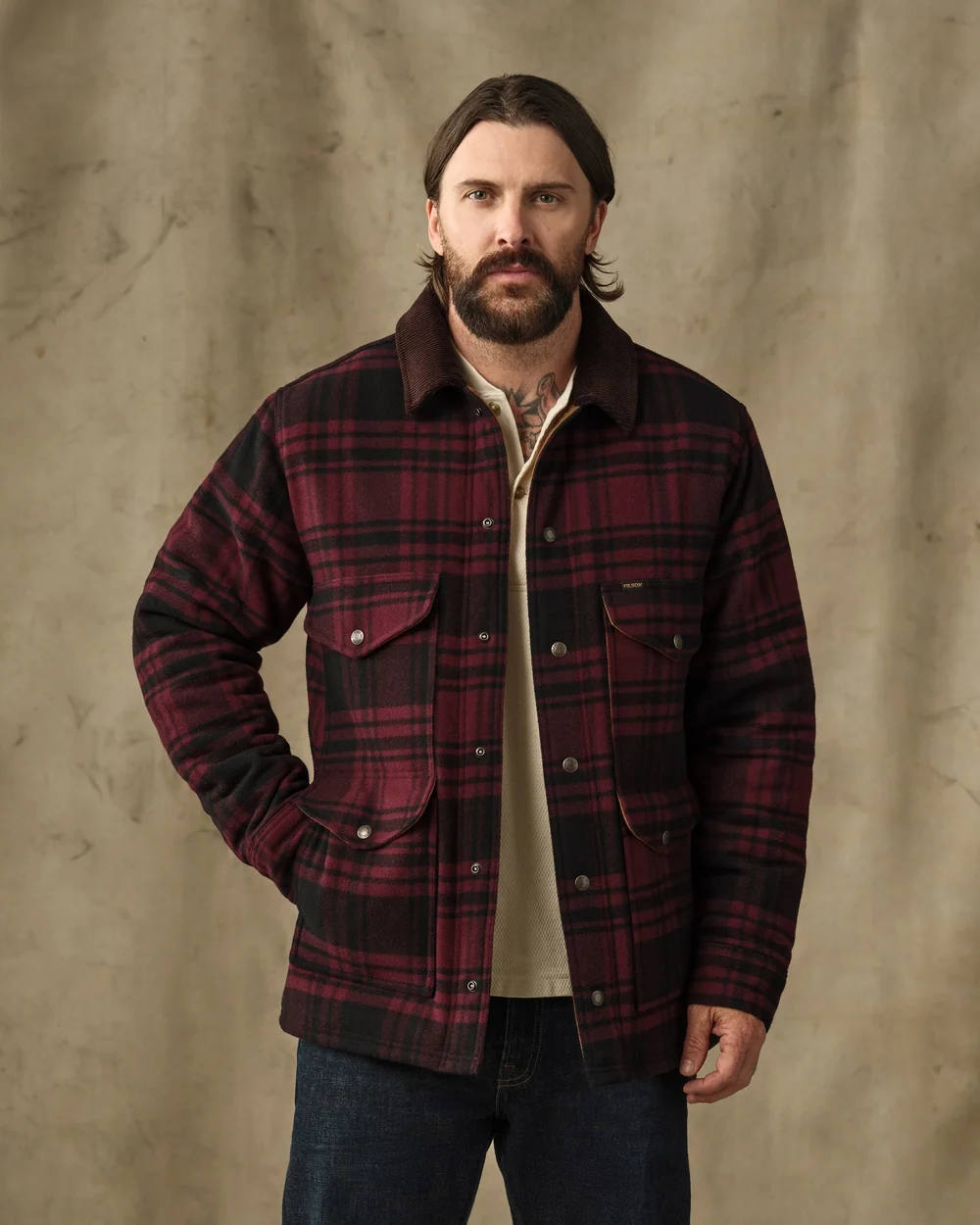 filson spokane insultaed cruiser jacket port black plaid