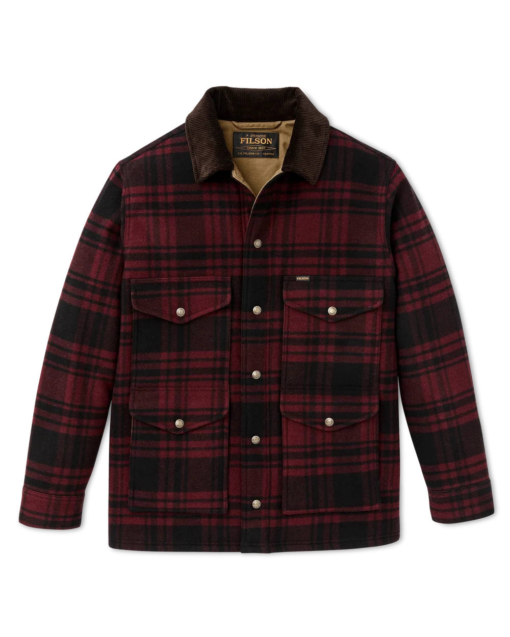 filson spokane insultaed cruiser jacket port black plaid