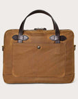 filson tin cloth compact briefcase dark tan