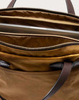 filson tin cloth compact briefcase dark tan
