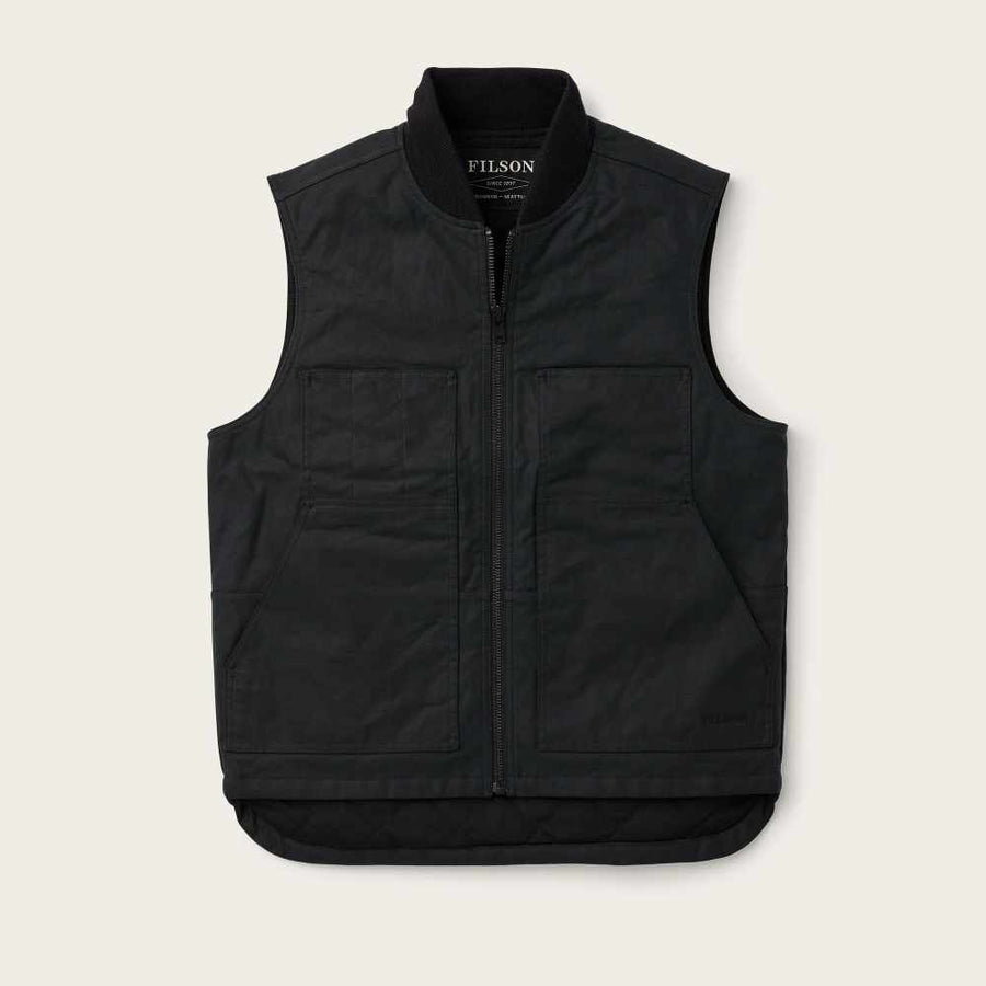 filson tin cloth insulated work vest black