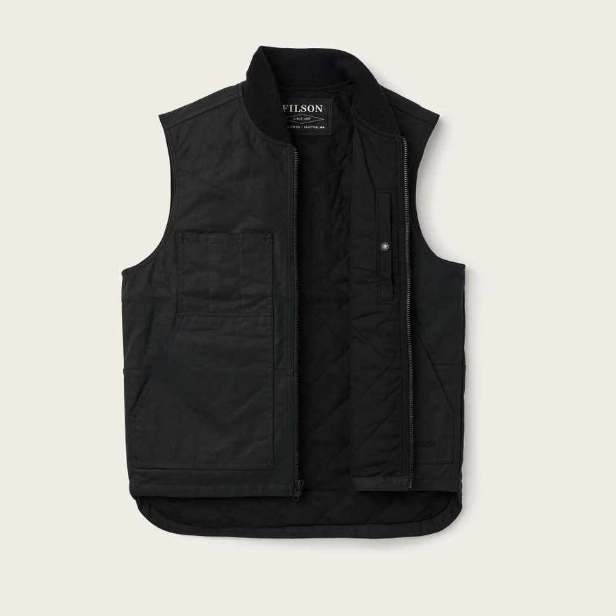 filson tin cloth insulated work vest black