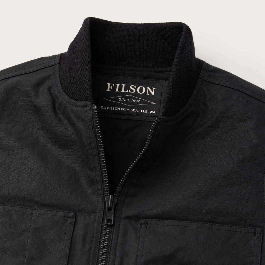 filson tin cloth insulated work vest black