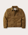 filson tin cloth short lined cruiser jacket dark tan