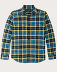 filson vintage flannel work shirt blue ash gold plaid