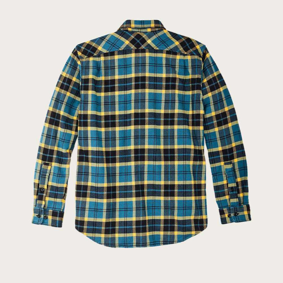 filson vintage flannel work shirt blue ash gold plaid
