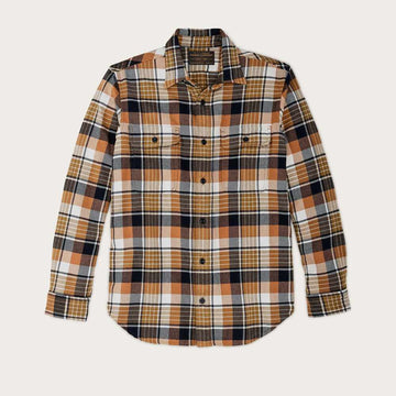 filson vintage flannel work shirt navy cumin red