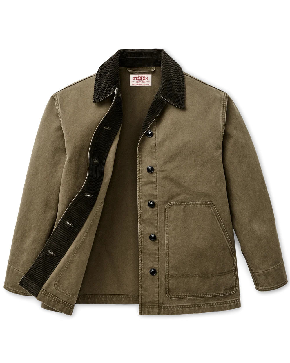 filson womens canvas barn coat marsh olive