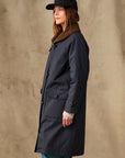 filson womens harbor front trench coat blue