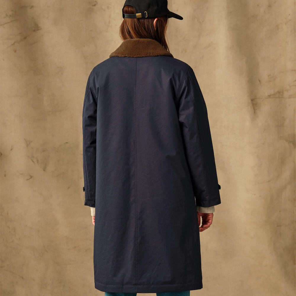 filson womens harbor front trench coat blue