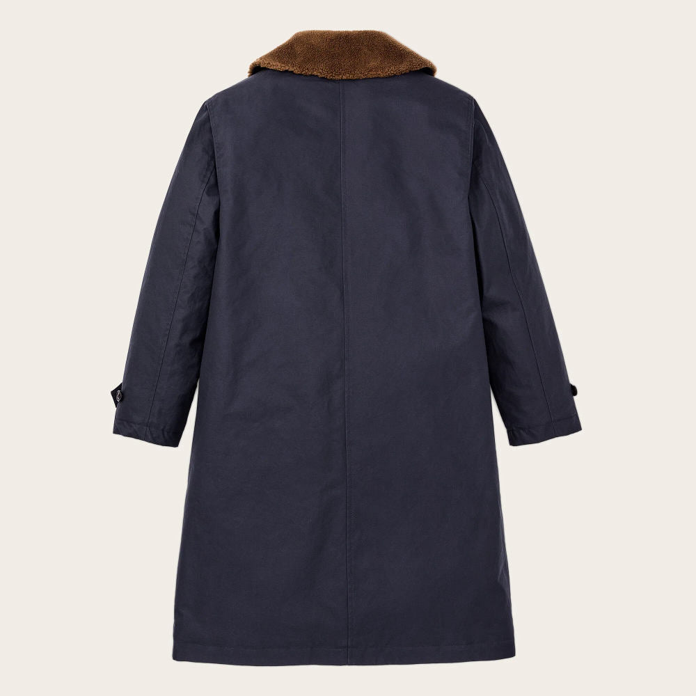 filson womens harbor front trench coat blue