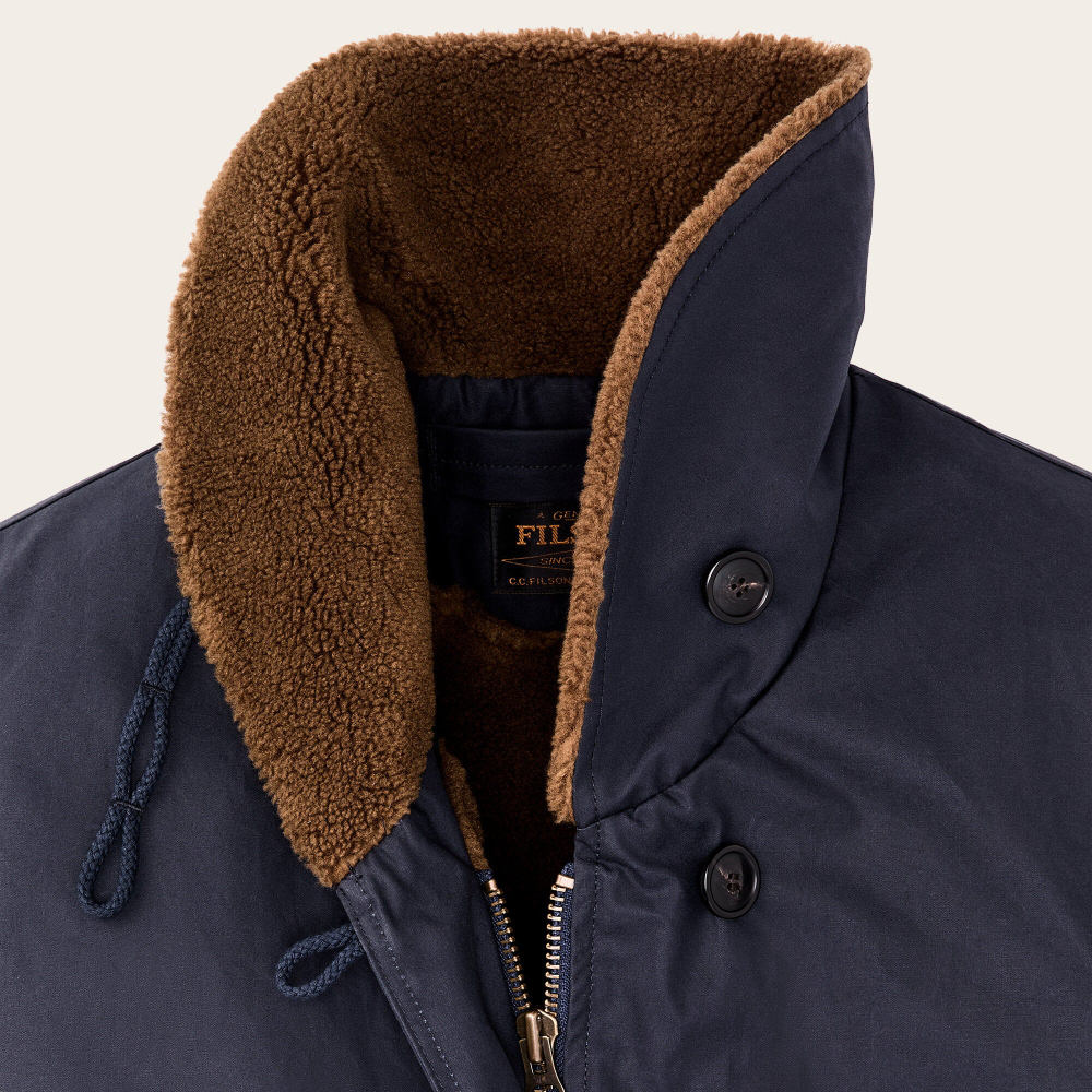 filson womens harbor front trench coat blue