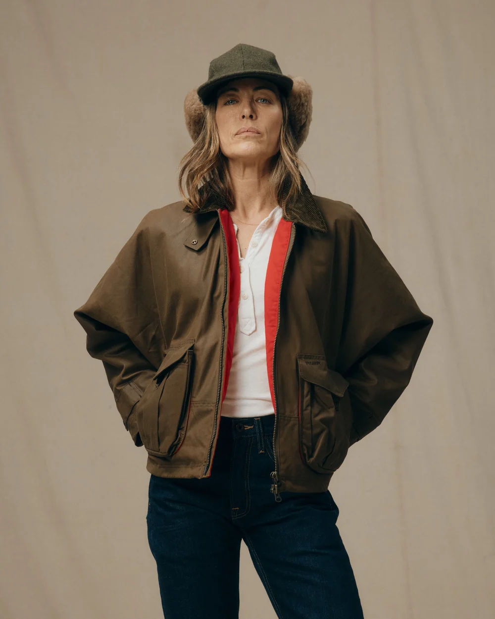 filson womens shelter cloth short work jacket dark tan