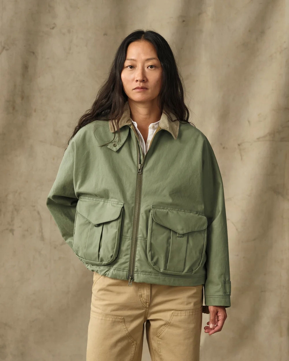 filson womens shelter cloth short work jacket sage olive