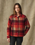 filson womens spokane insulated jacket red burgundy plaid