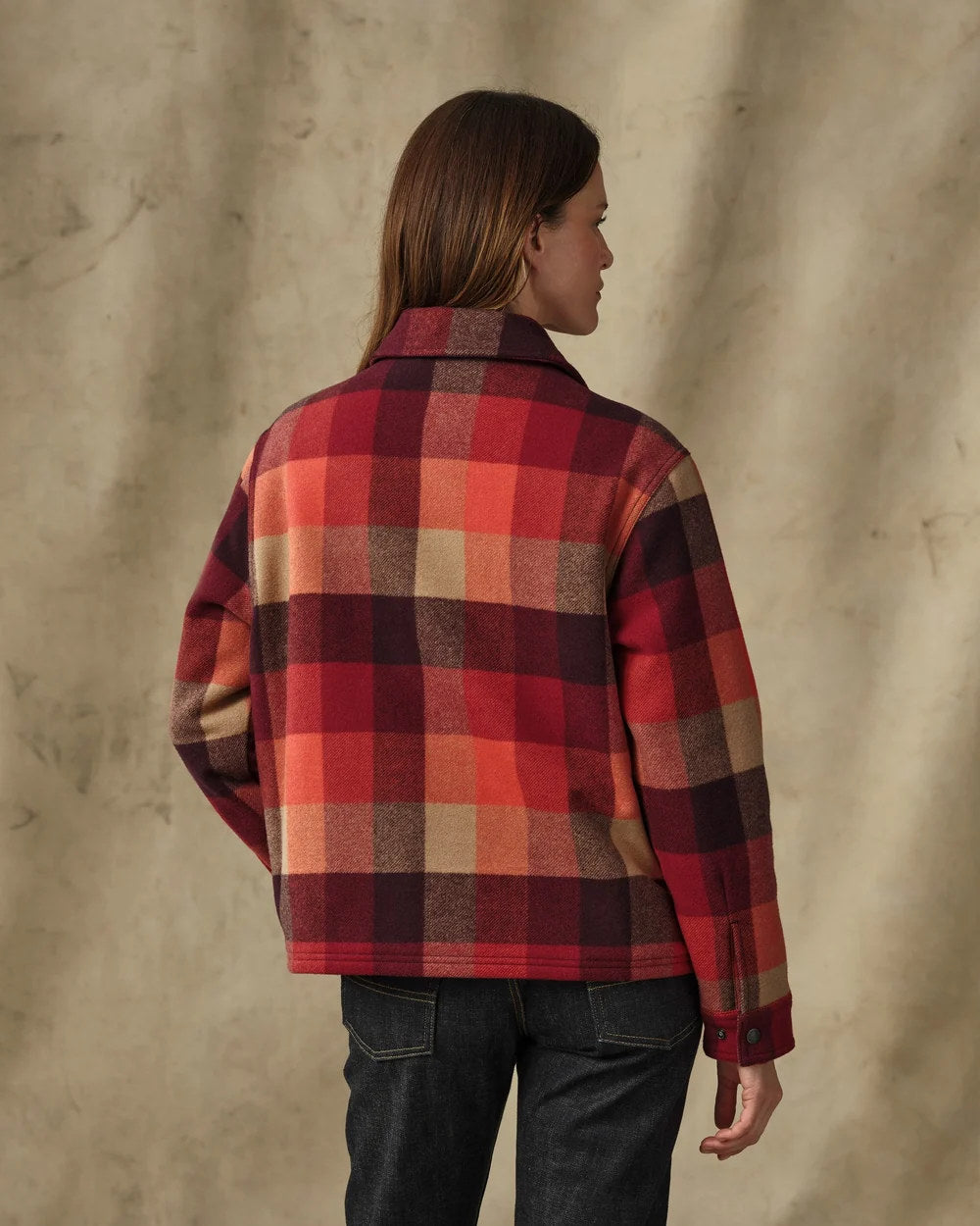 filson womens spokane insulated jacket red burgundy plaid
