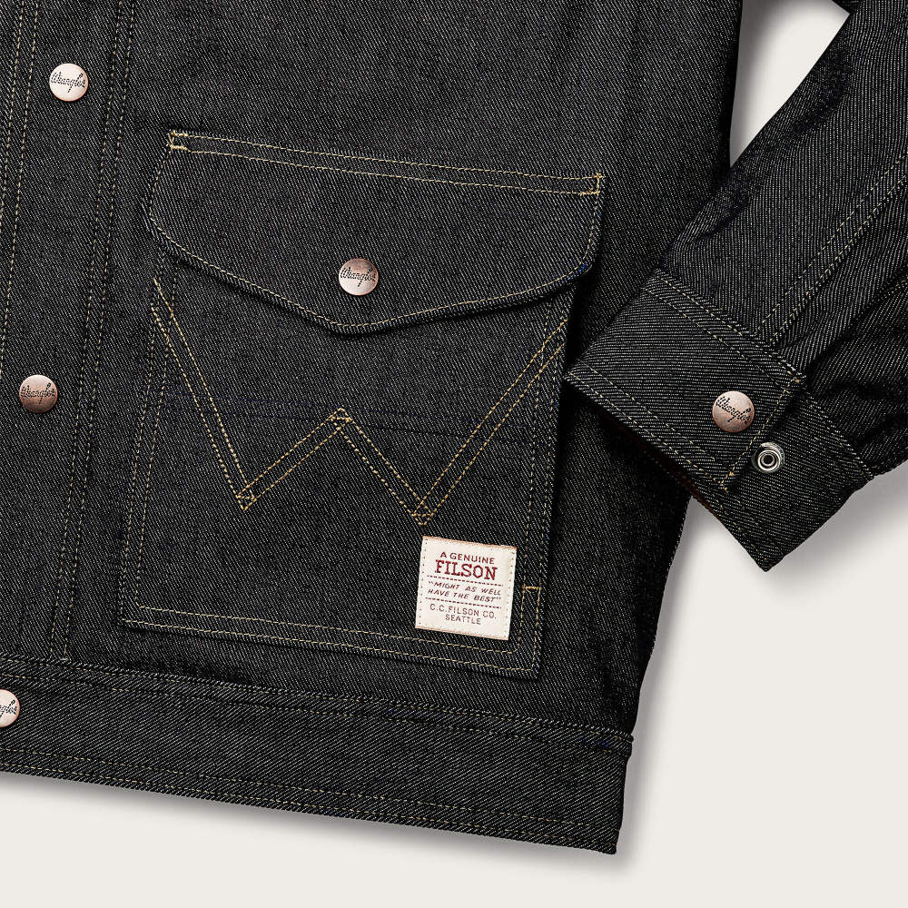 filson x wrangler denim work jacket indigo