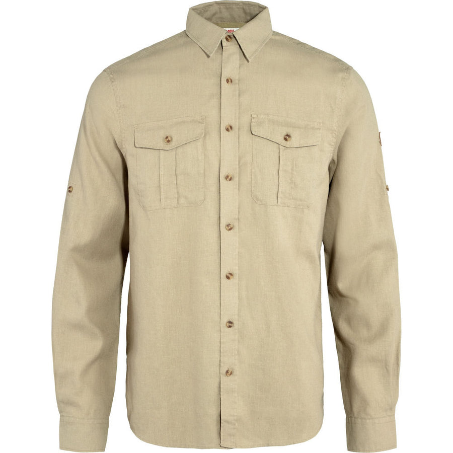 fjallraven oevik travel shirt long sleeve sand stone