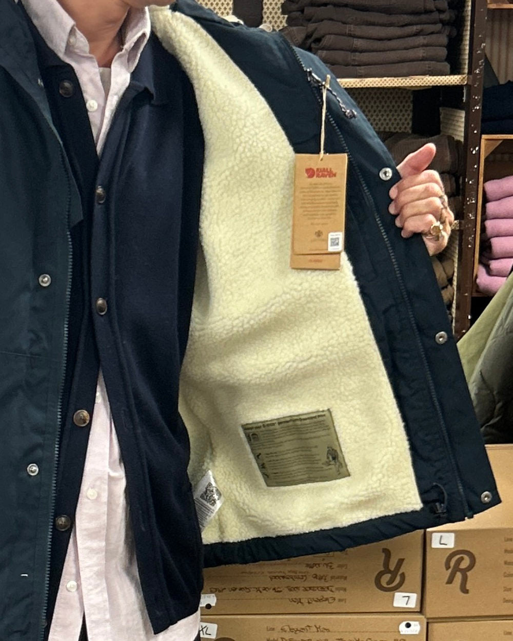 fjallraven vardag g1000 pile jacket dark navy