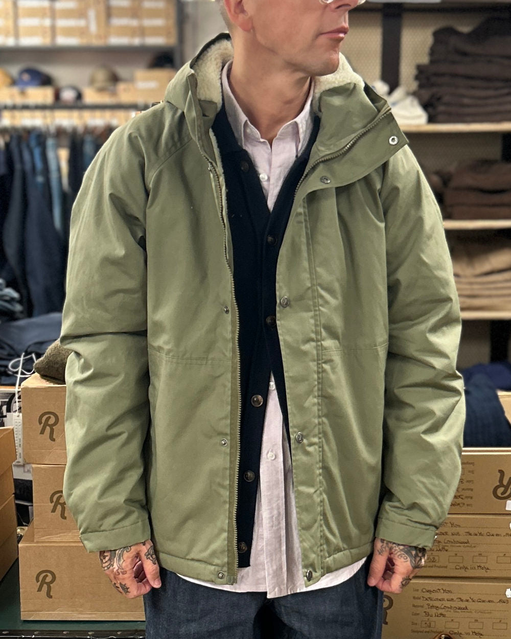 fjallraven vardag g1000 pile jacket green