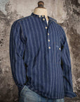 fleurs de bagne la liquette zouave shirt indigo wabash