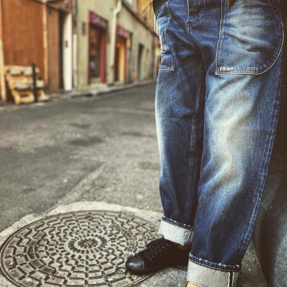 fleurs de bagne the denim cargo selvedge heavy used