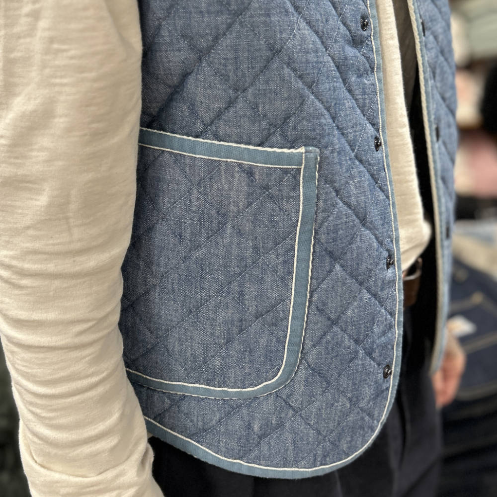 fleurs de bagne le gilet col officier matelasse