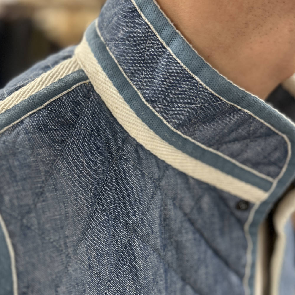 fleurs de bagne le gilet col officier matelasse