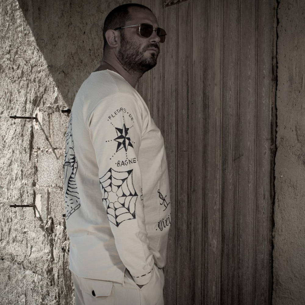 fleurs de bagne t-shirt long sleeve mariniere vieille ecole full printed bousilles naturel