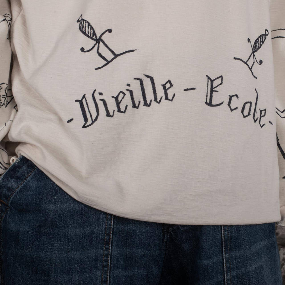 fleurs de bagne t-shirt long sleeve mariniere vieille ecole full printed bousilles naturel