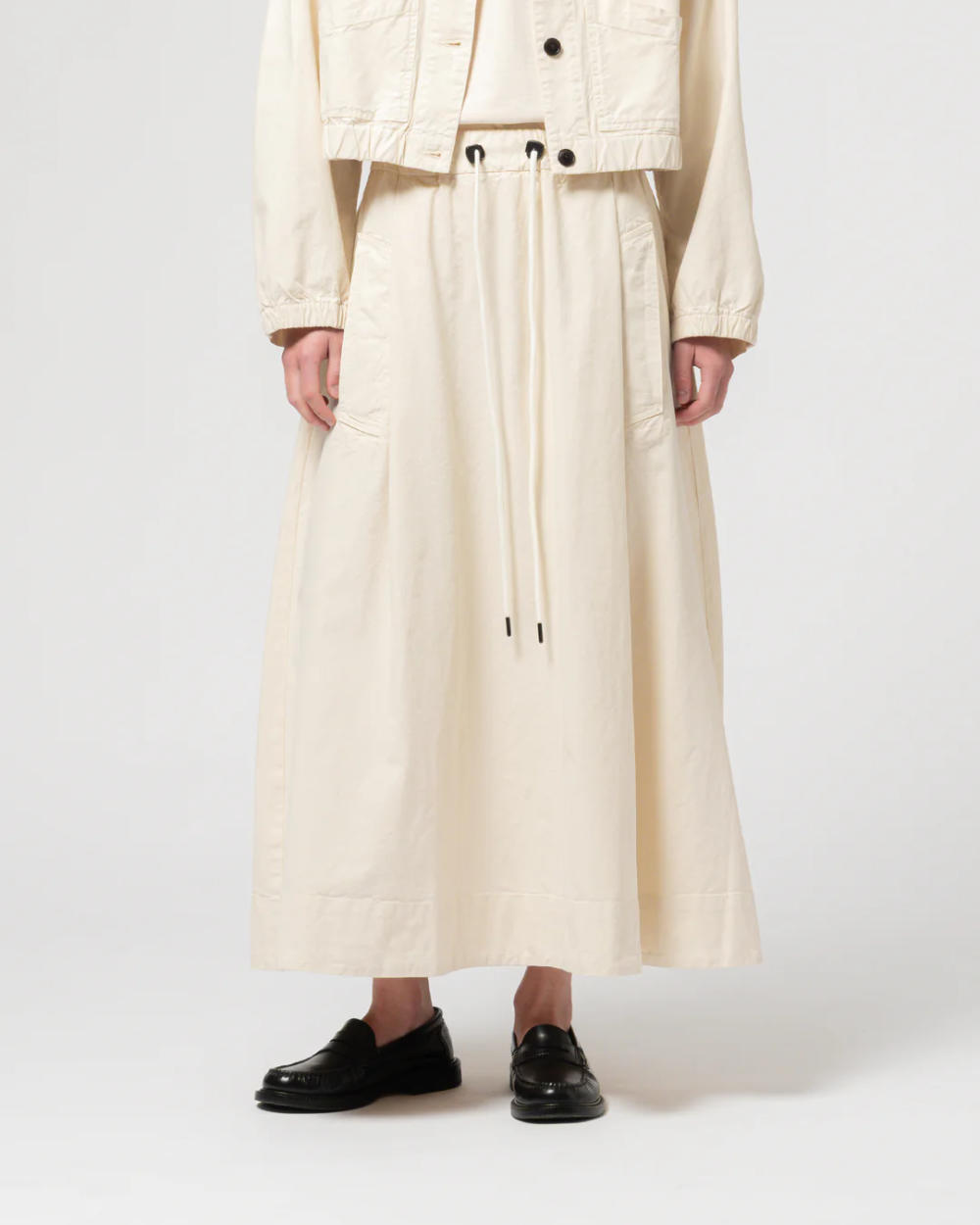 girls of dust meadow skirt cotton linen wheat