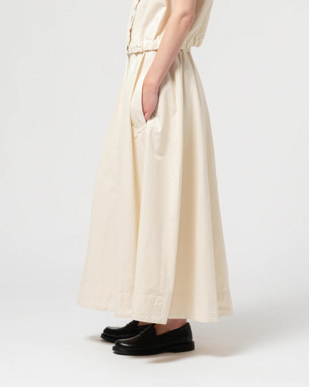 girls of dust meadow skirt cotton linen wheat