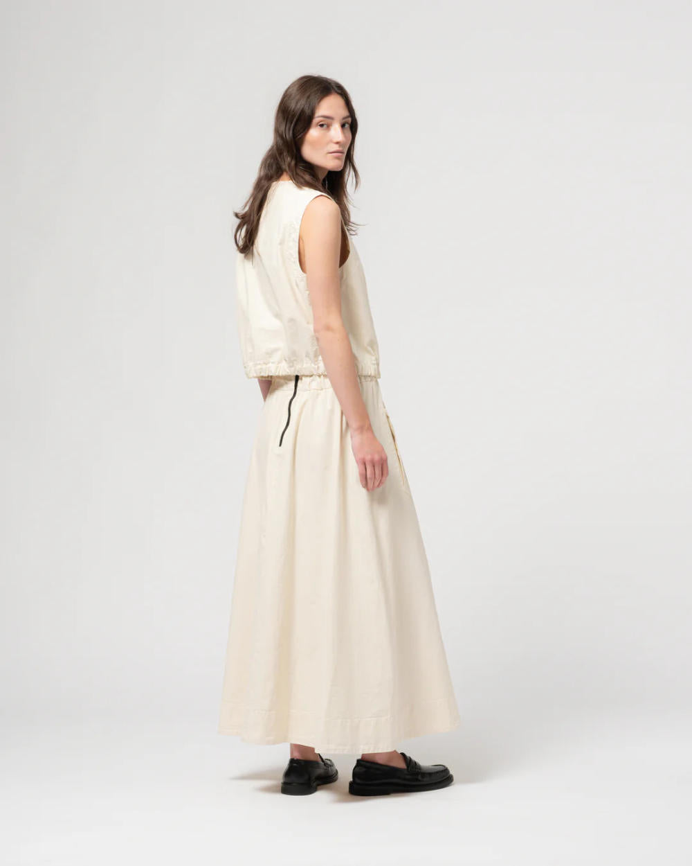 girls of dust meadow skirt cotton linen wheat