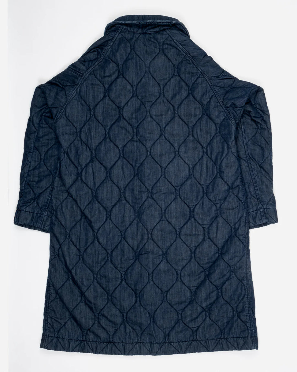 girls of dust army trench quilted denim indigo