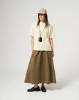 girls of dust meadow skirt cotton linen canteen green