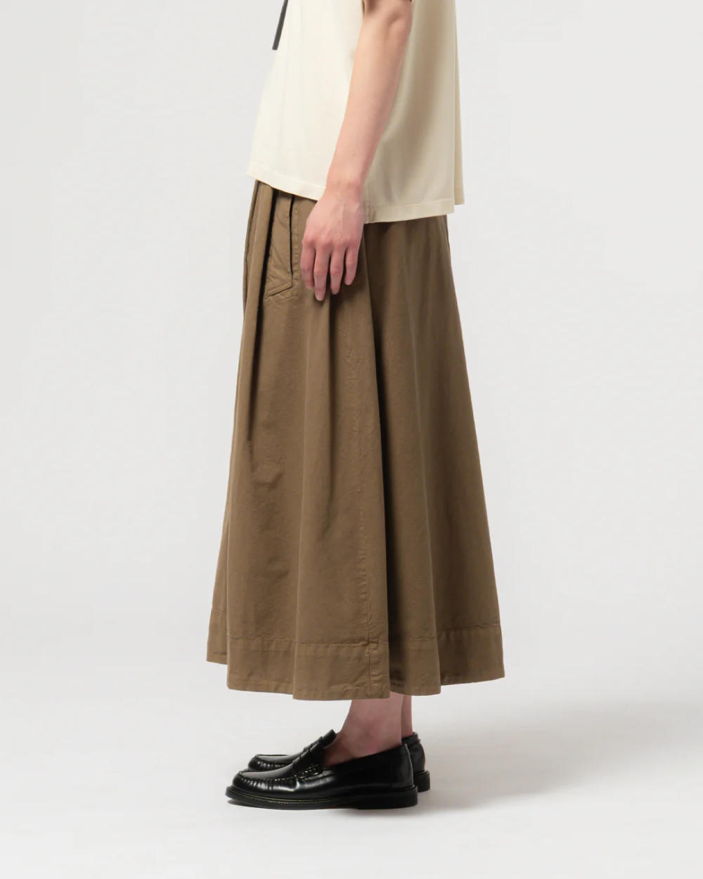 girls of dust meadow skirt cotton linen canteen green