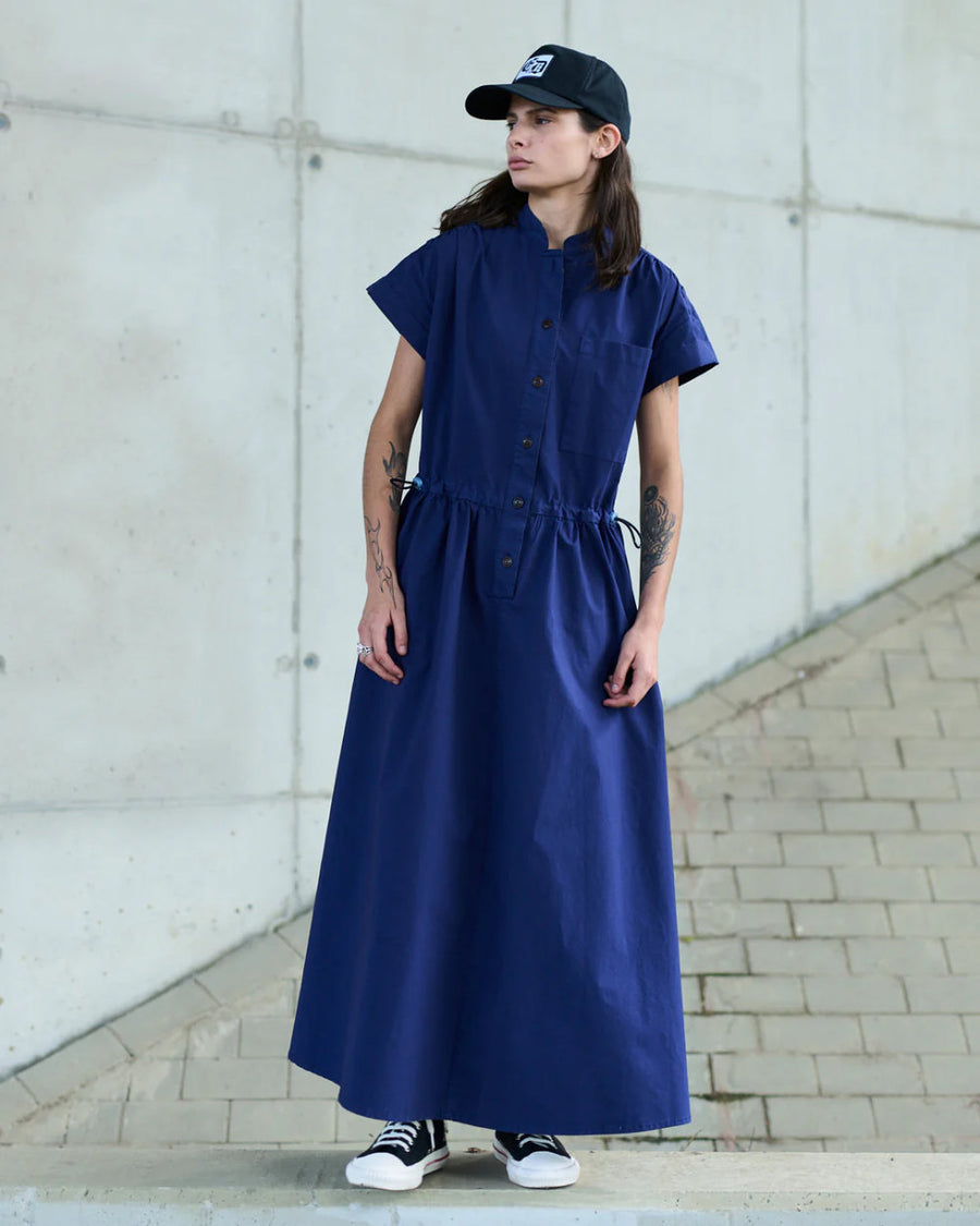 girls of dust service dress crispy poplin indigo